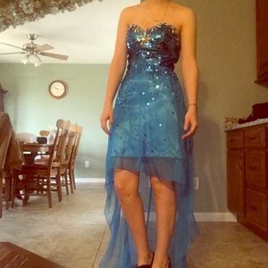 Blue high low dress